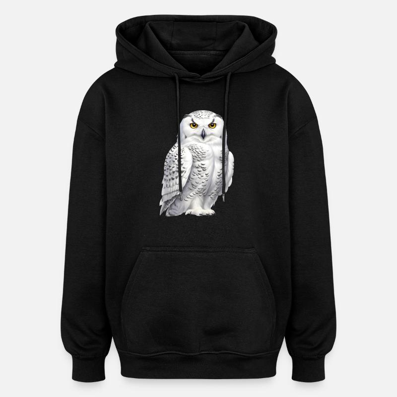 Harfang des neiges - Sweat à capuche oversize unisexe - noir