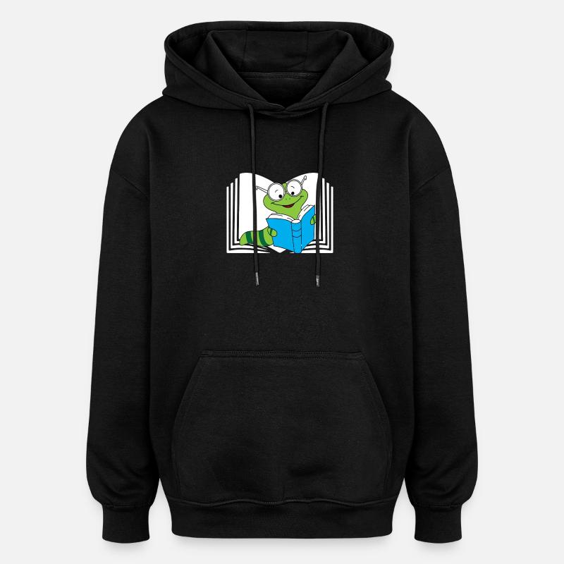 Books Bookworm - Oversized Unisex Hoodie - black