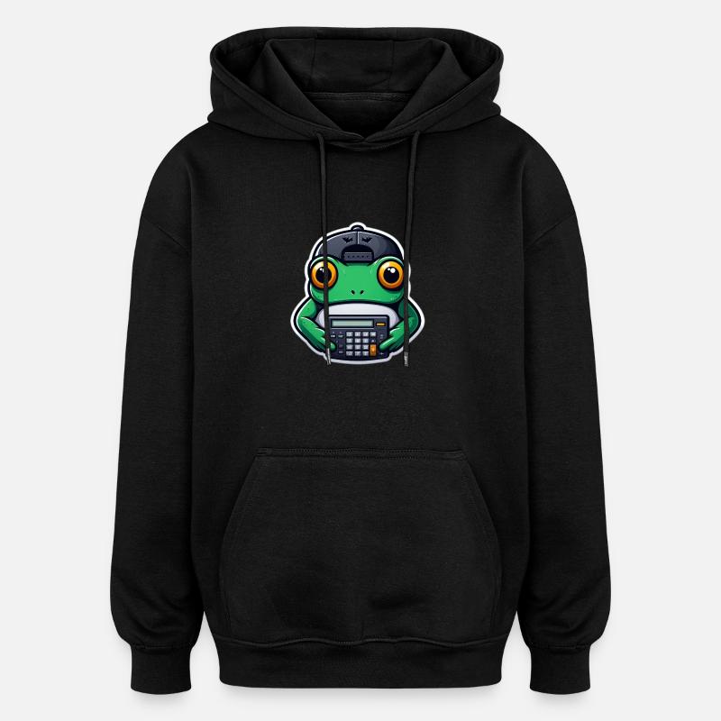 Grenouille avec calculatrice - Sweat à capuche oversize unisexe - noir