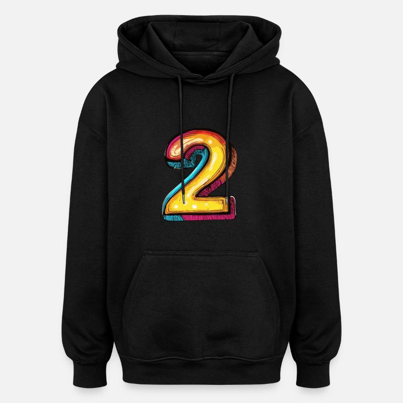 2 Number Comic - Oversized Unisex Hoodie - black