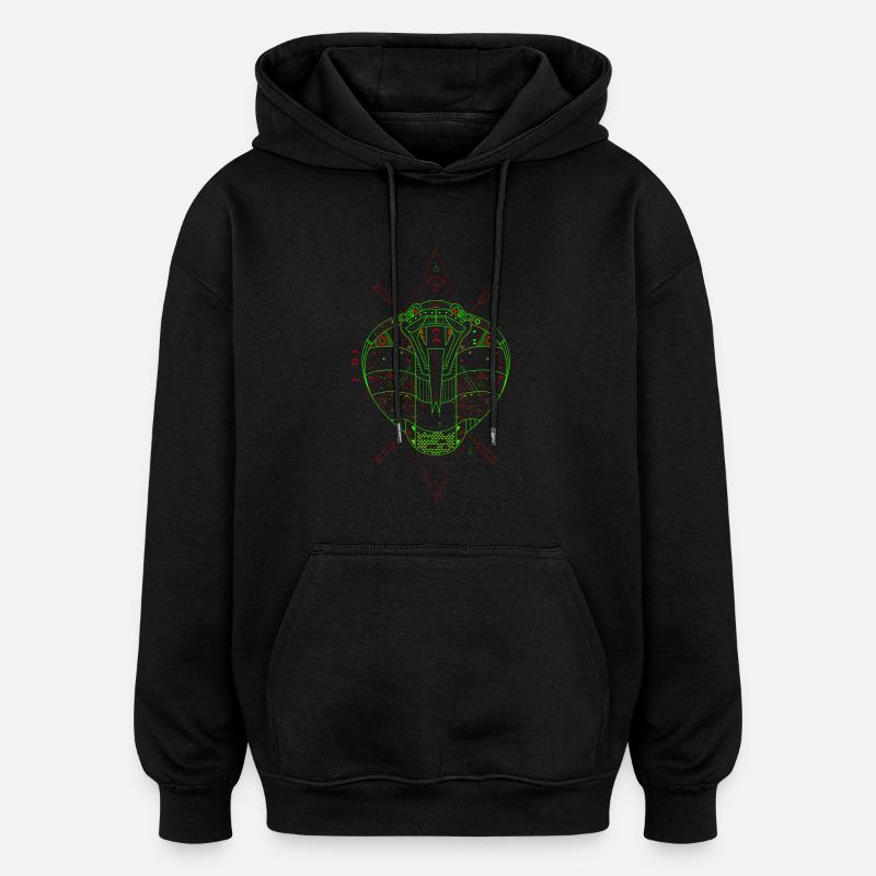 Kobra Design - Oversized Unisex Hoodie - Schwarz