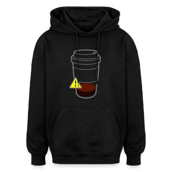 Warning Coffee - Oversized Unisex Hoodie - black - Front - Noah (186cm)