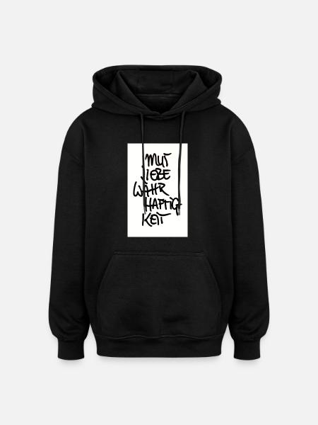 COURAGE, LOVE, TRUTHFULNESS - Oversized Unisex Hoodie - black