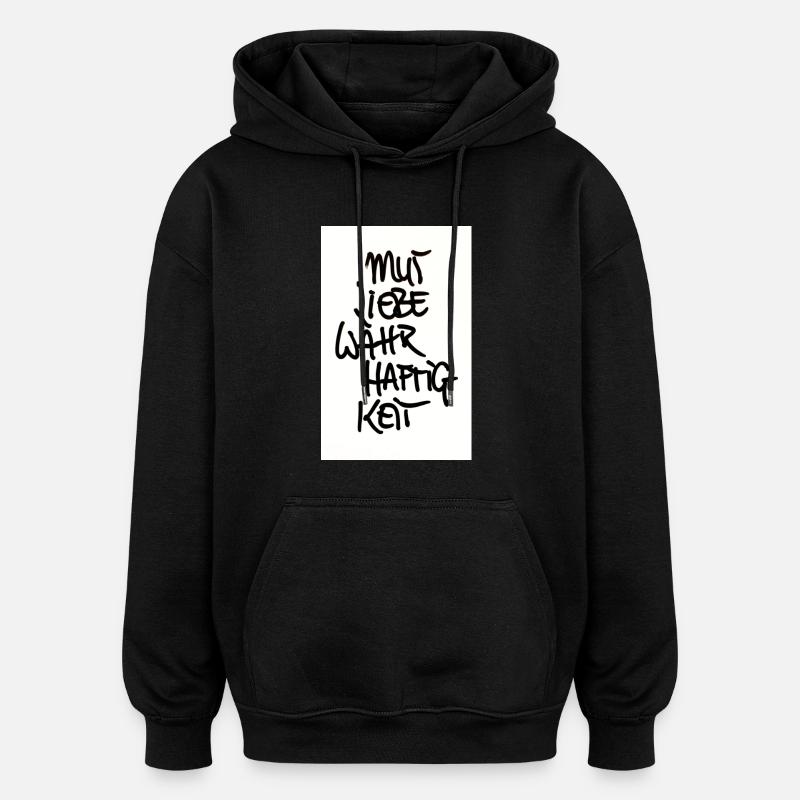 COURAGE, AMOUR, VÉRACITÉ - Sweat à capuche oversize unisexe - noir