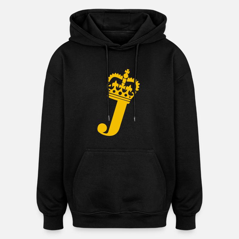 Buchstabe J - Oversized Unisex Hoodie - Schwarz