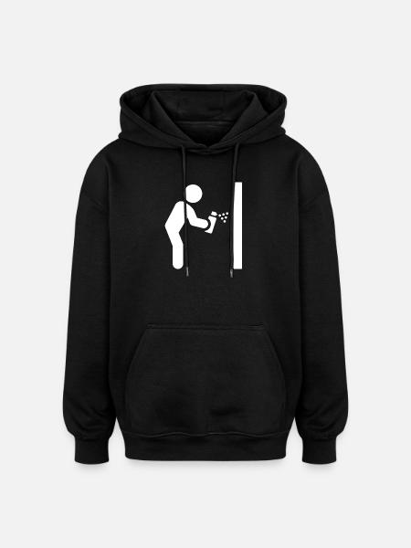 Graffiti Sprayer - Oversized Unisex Hoodie - black