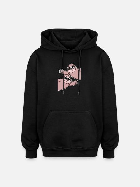 Sloth Sloths - Oversized Unisex Hoodie - black
