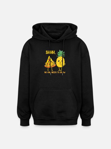Pineapple Pizza Hawaii Pizza funny funny - Oversized Unisex Hoodie - black