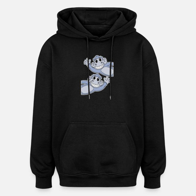 Affe Affen - Oversized Unisex Hoodie - Schwarz