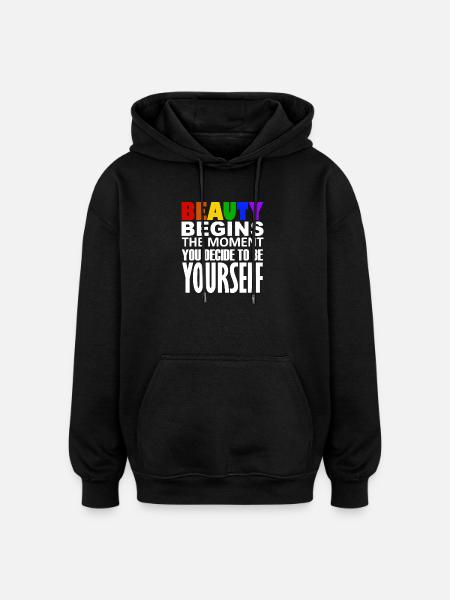 LGBTQIA+ - Oversized Unisex Hoodie - black
