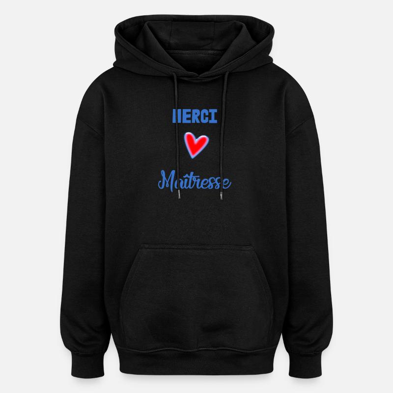 MAÎTRESSE. MERCI. MERCI MAÎTRESSE - Sweat à capuche oversize unisexe - noir