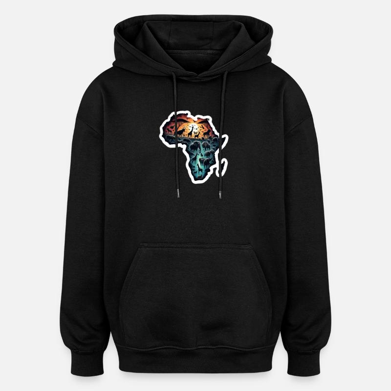 Afrika Abenteuerlust - Oversized Unisex Hoodie - Schwarz