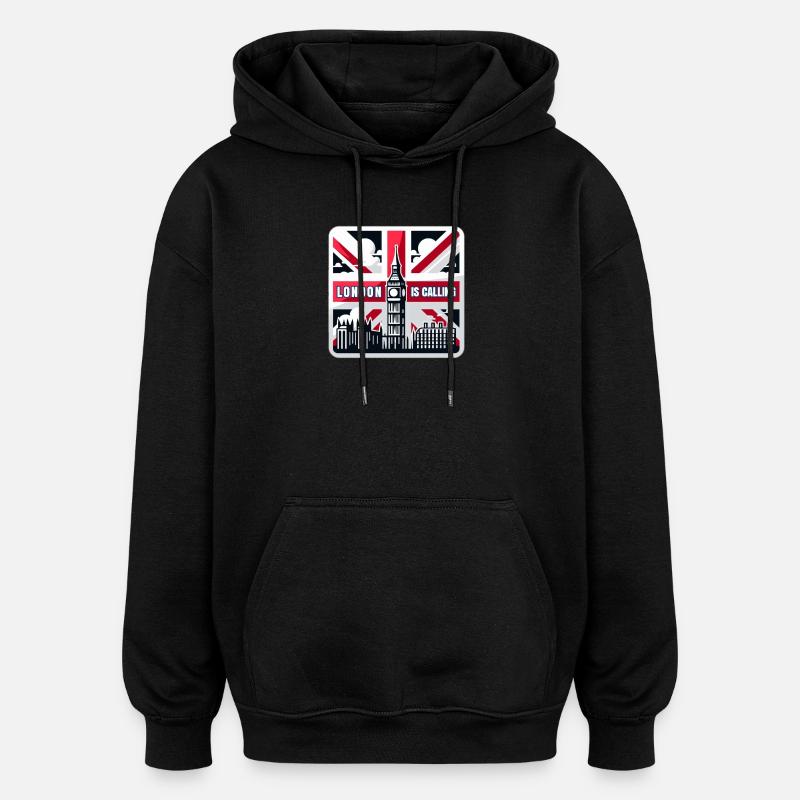 Londres vous appelle - Sweat à capuche oversize unisexe - noir