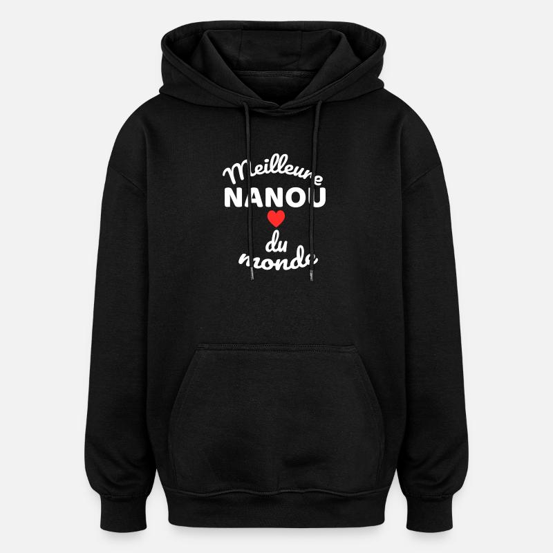 Cœur et Messagerie de Solidarité - Sweat à capuche oversize unisexe - noir
