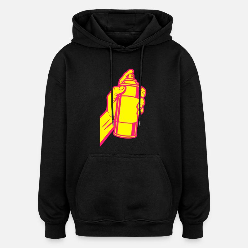 Graffiti Spray Peut Pop Art - Sweat à capuche oversize unisexe - noir