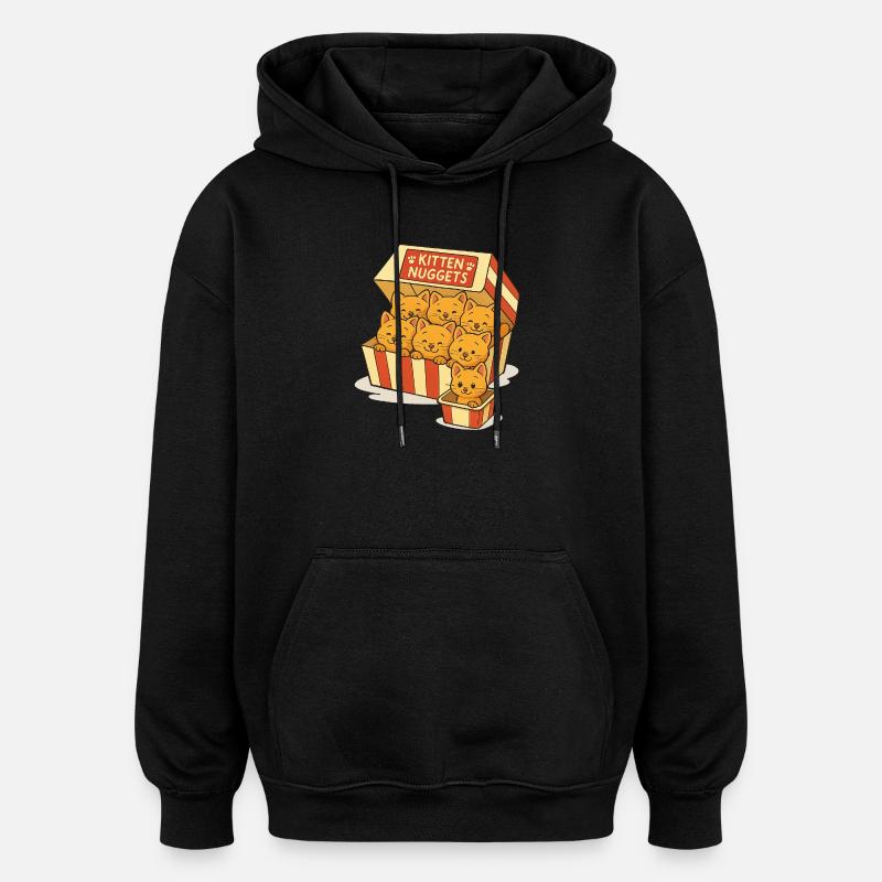 Cat capsules with cute faces - Oversized Unisex Hoodie - black