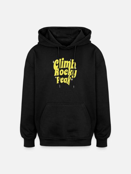 Climb Rocky Peak Motivationsdesign - Oversized Unisex Hoodie - Schwarz