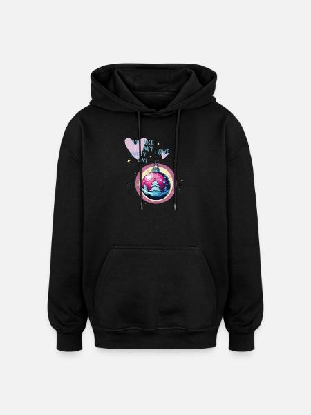 Weihnachtskugel Liebe - Oversized Unisex Hoodie - Schwarz