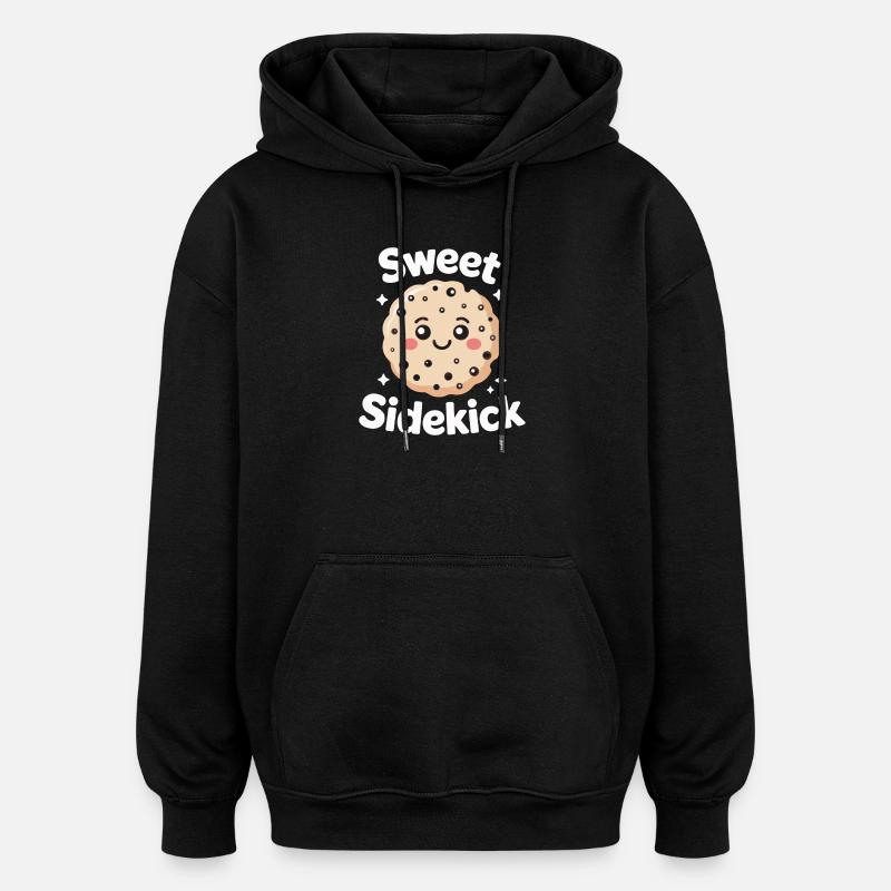 Sweet Sidekick – Cookie Maskottchen - Oversized Unisex Hoodie - Schwarz
