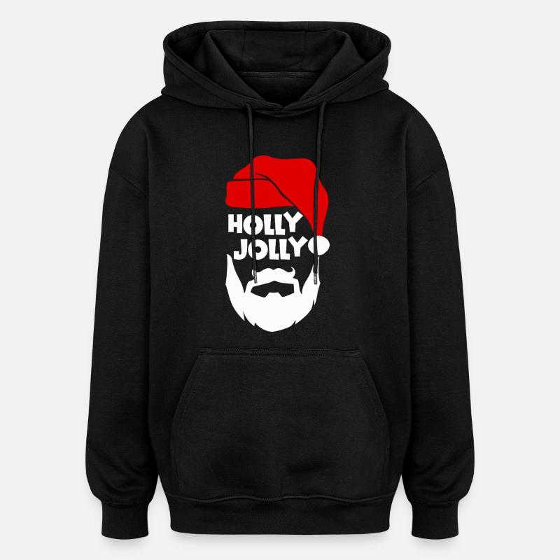 Holly, joyeux Noël - Sweat à capuche oversize unisexe - noir