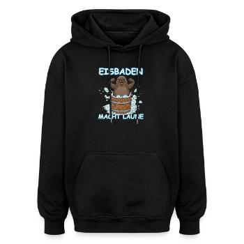 Eisbaden Seehund - Oversized Unisex Hoodie - Schwarz - Vorne - Noah (186cm)