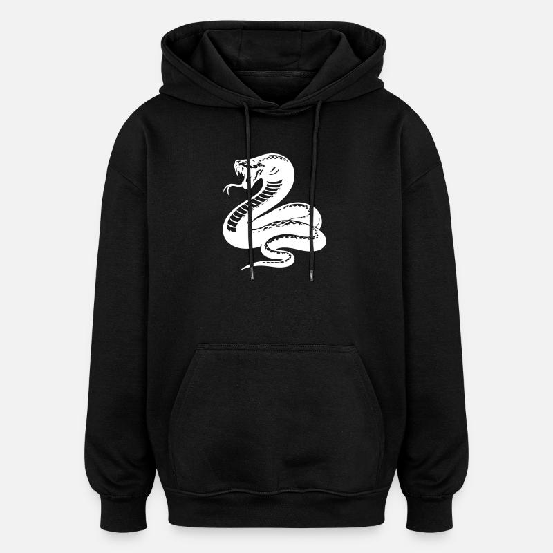 Silhouette du python serpent - Sweat à capuche oversize unisexe - noir
