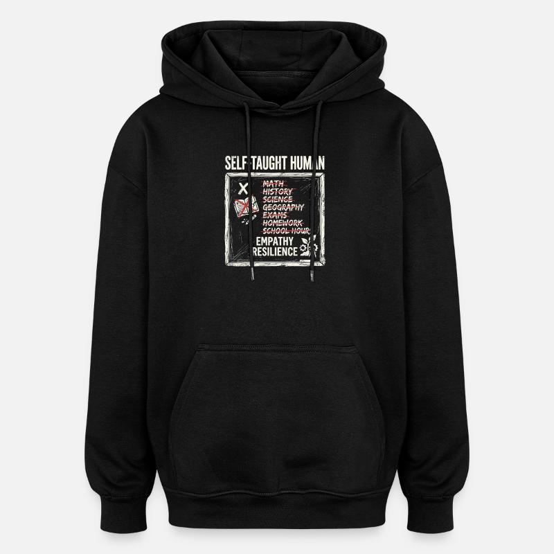 Humain autodidacte - Sweat à capuche oversize unisexe - noir