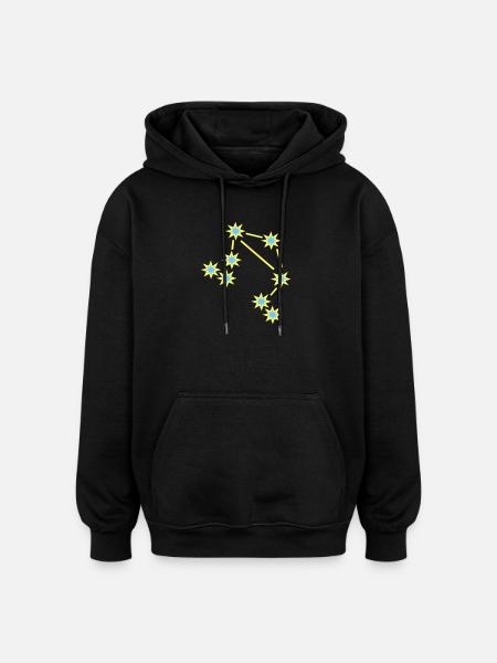 Sternzeichen Waage - Oversized Unisex Hoodie - Schwarz