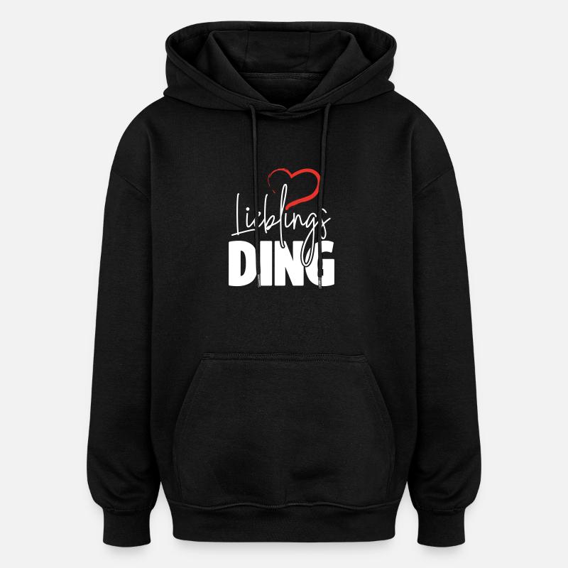 Lieblingsding mit Herz - Oversized Unisex Hoodie - Schwarz