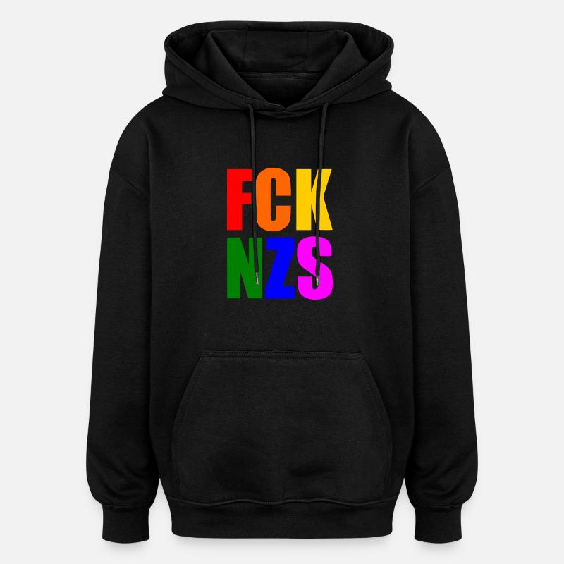 Fck nzs - Oversized Unisex Hoodie - black