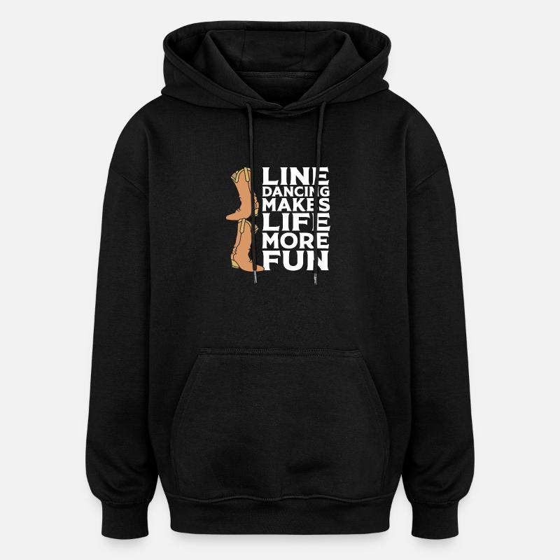Linedance - Oversized Unisex Hoodie - Schwarz