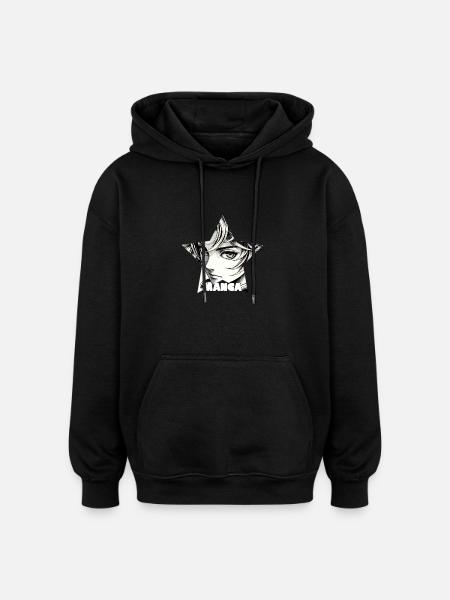 Manga Star - Oversized Unisex Hoodie - Schwarz