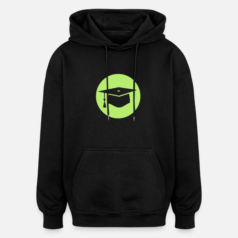 Mortarboard - Graduation - PhD - Oversized Unisex Hoodie - black