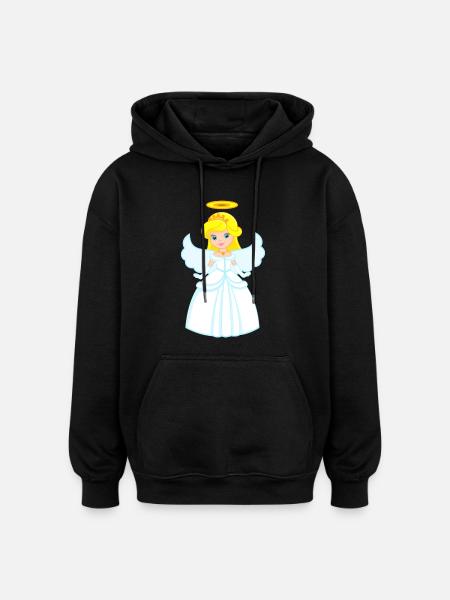 Engel - Oversized Unisex Hoodie - Schwarz