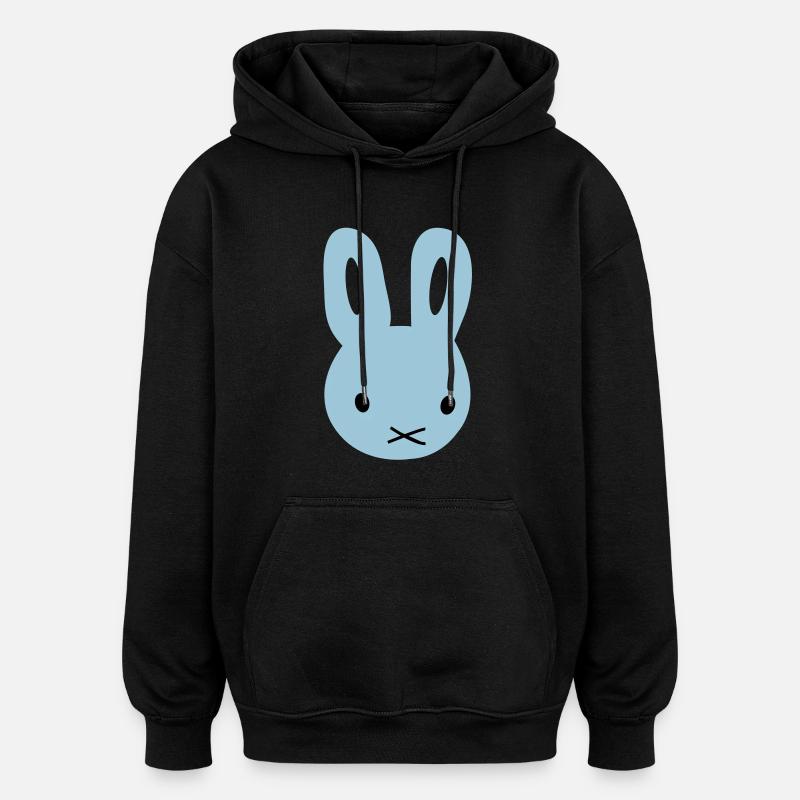 Lapin/lapin - Sweat à capuche oversize unisexe - noir