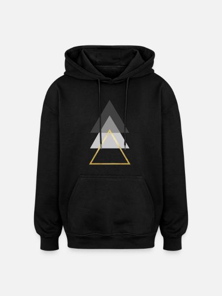 triangles - Oversized Unisex Hoodie - black