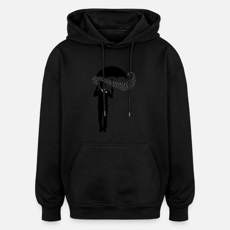Magicien - Parapluie - Melon - Pantomime - 2C - Sweat à capuche oversize unisexe - noir