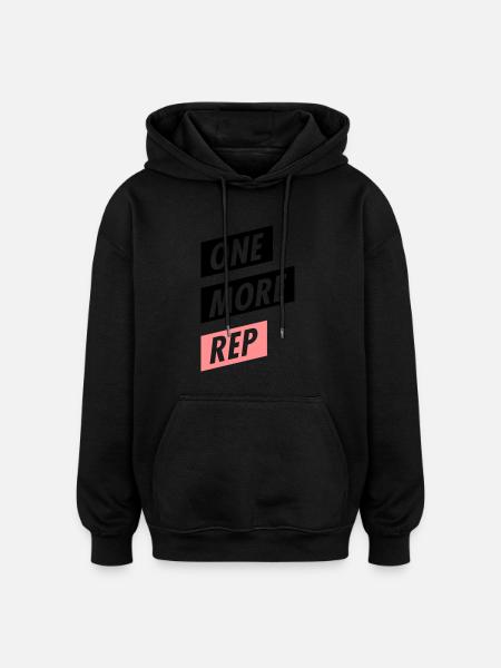 ONE MORE REP - Oversized Unisex Hoodie - Schwarz