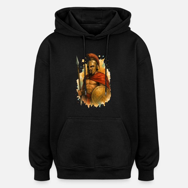 Guerrier spartiate - Sweat à capuche oversize unisexe - noir