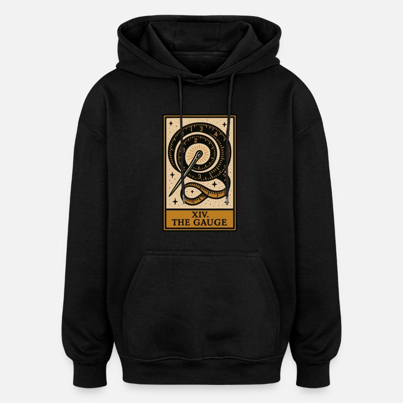 Die genaue Tarot-Nähprobe - Oversized Unisex Hoodie - Schwarz