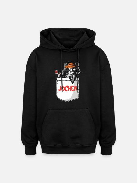 Raccoon Jochen - Oversized Unisex Hoodie - black