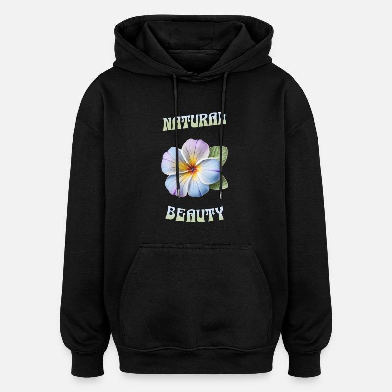 Beauté naturelle – Art des fleurs - Sweat à capuche oversize unisexe - noir
