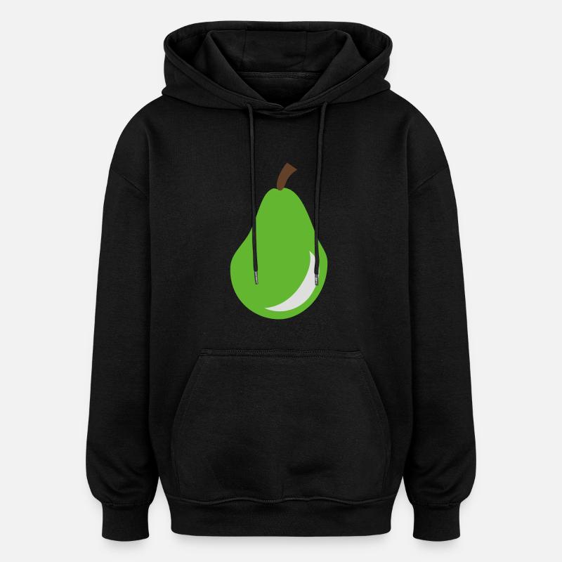 Poire - Fruit - Sweat à capuche oversize unisexe - noir