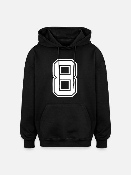 8 - Oversized Unisex Hoodie - Schwarz