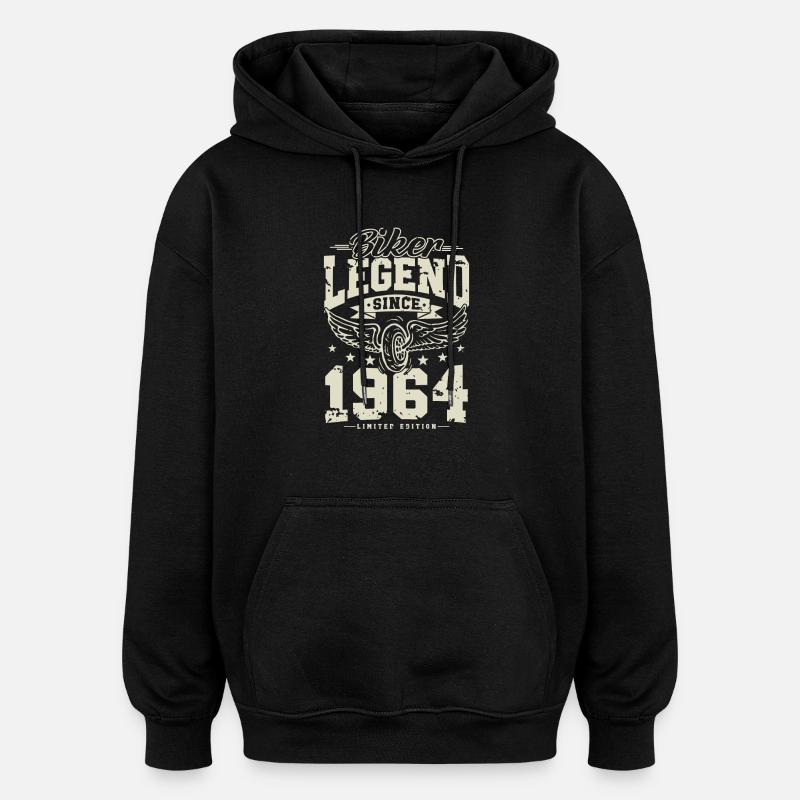 Légende du motard depuis 1964 - Sweat à capuche oversize unisexe - noir