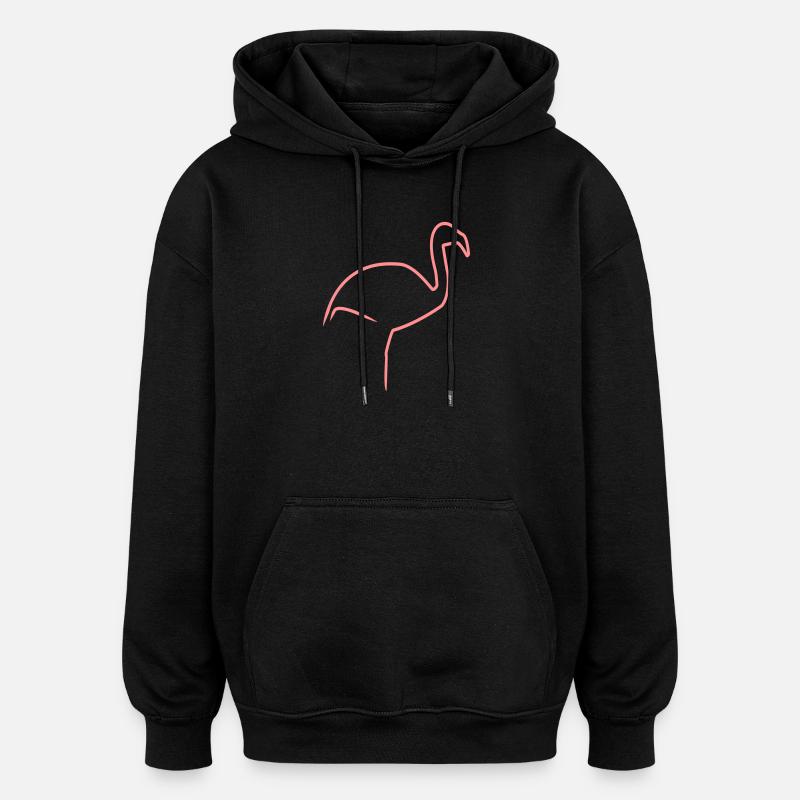 flamant - Sweat à capuche oversize unisexe - noir