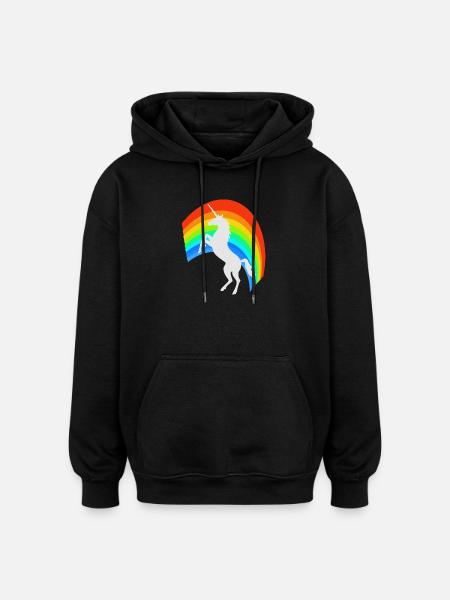 unicorn - Oversized Unisex Hoodie - black
