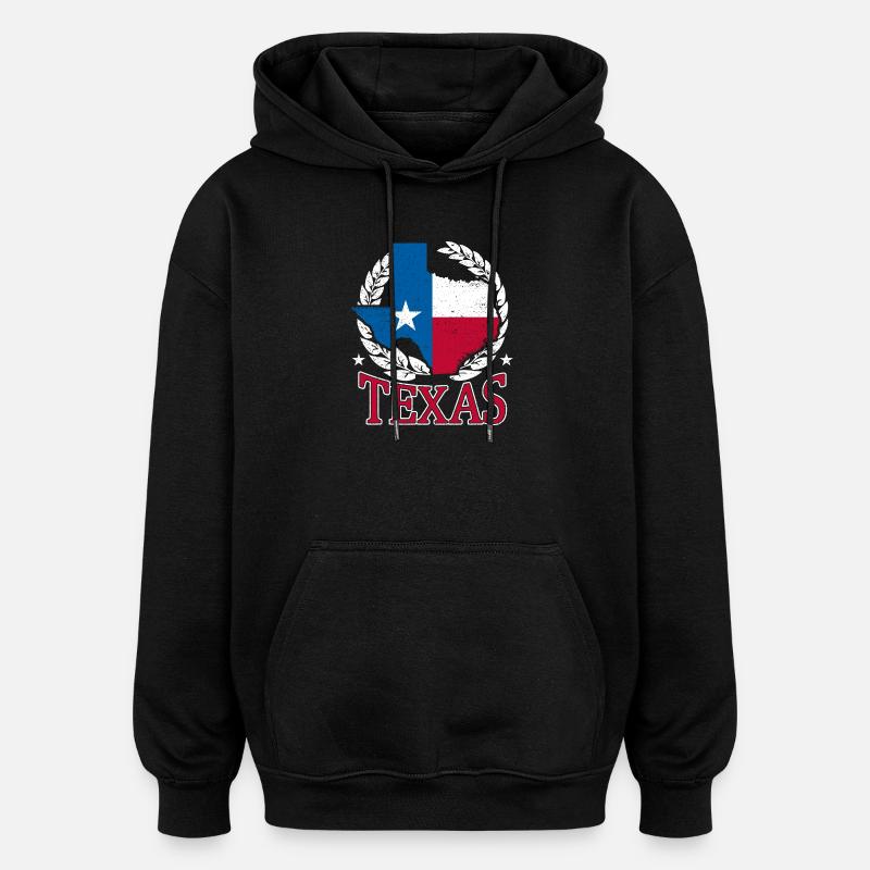 Texas Laurel State Pride - Oversized Unisex Hoodie - black