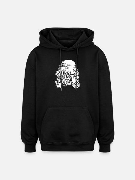 Cocker Spaniel Head "Black Edition" - Oversized Unisex Hoodie - black