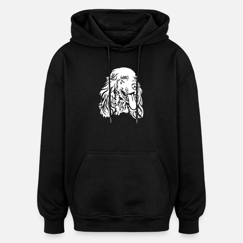 Cocker Spaniel Kopf "Black Edition" - Oversized Unisex Hoodie - Schwarz